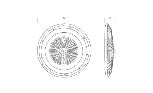 Shield High Bay Light 尺寸图